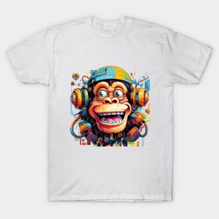 Cartoon monkey robot. T-Shirt, Sticker T-Shirt